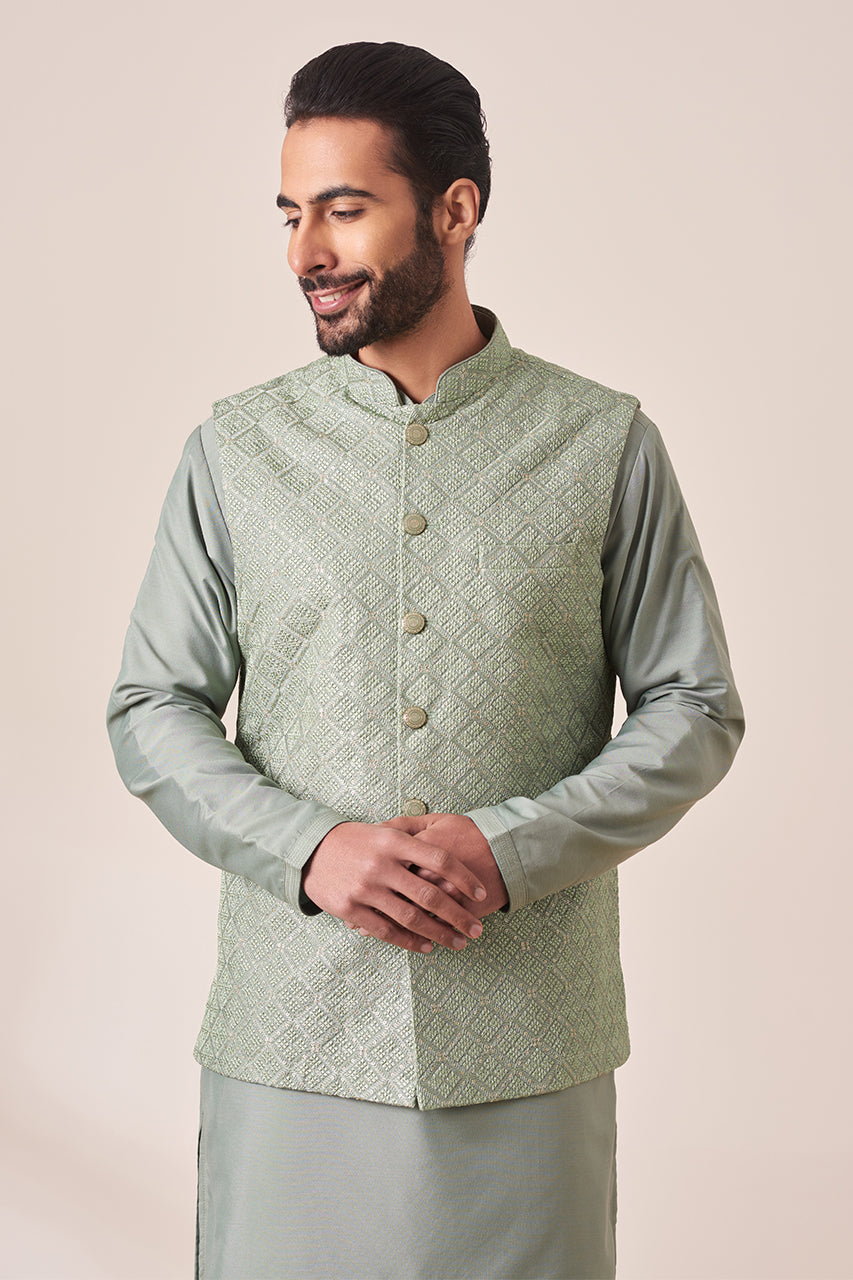 Buy Green Ethnic Suit Sets for Men by NEUDIS Online | Ajio.com